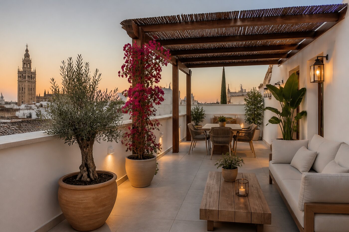 Terraza reformada en la Alameda, Sevilla